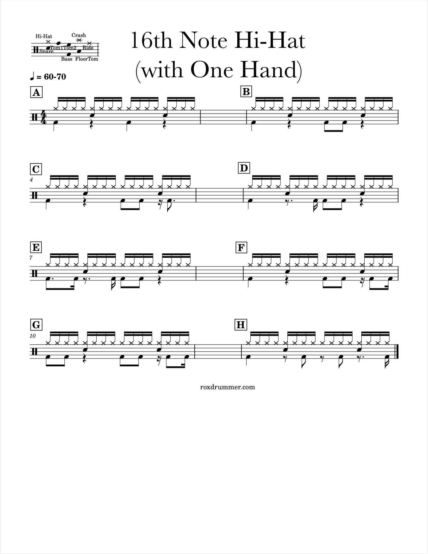 🥁 16th Note Hi-Hat (One Hand)