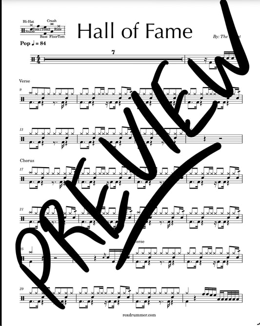 The Script - "Hall of Fame" Drum Sheet Music