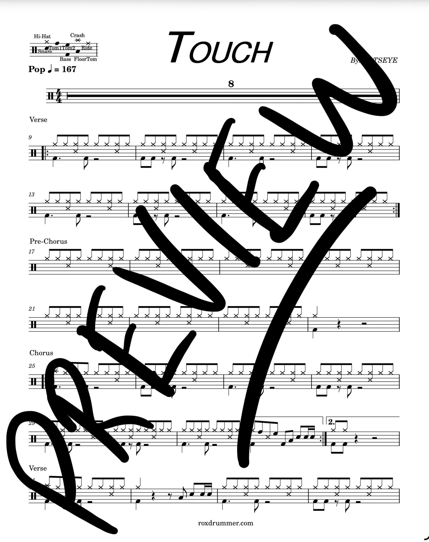 KATSEYE - "Touch" Drum Sheet Music