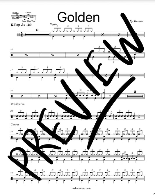 Huntrix - "Golden" Drum Sheet Music