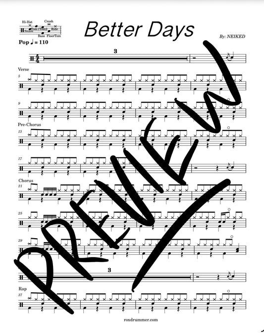 NEIKED - "Better Days" Drum Sheet Music