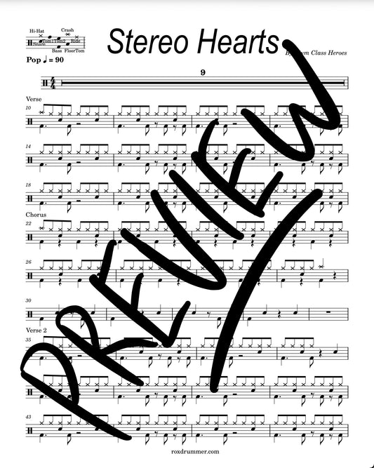 Gym Class Heroes - "Stereo Hearts" Drum Sheet Music