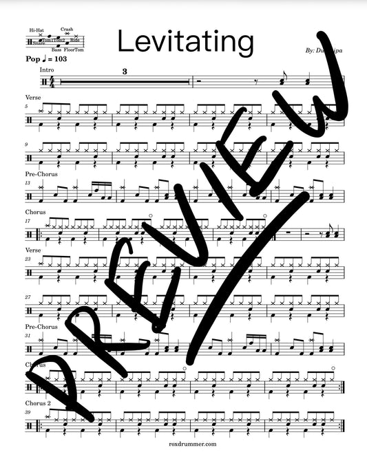 Dua Lipa - "Levitating" Drum Sheet Music