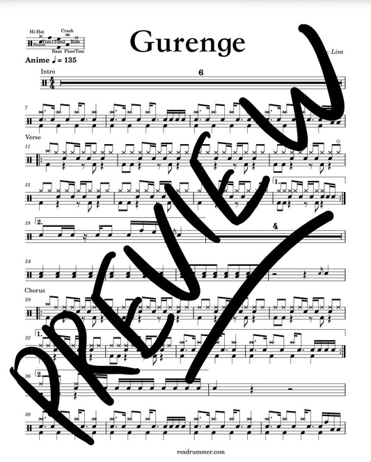 Lisa - "Gurenge" Drum Sheet Music