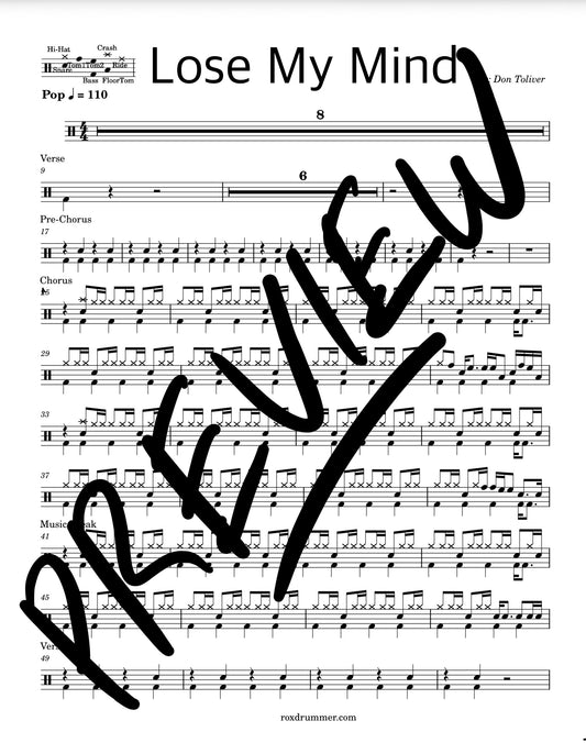 Don Toliver - "Lose My Mind" Drum Sheet Music