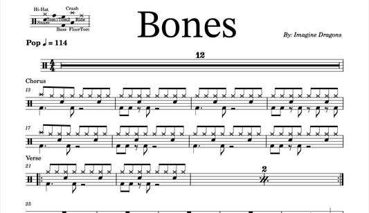 Imagine Dragons - "Bones" Drum Sheet Music