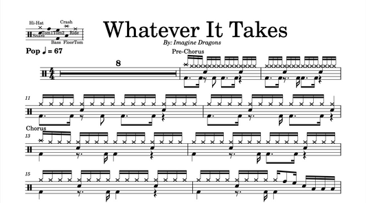 Imagine Dragons - "Whatever It Takes" Drum Sheet Music