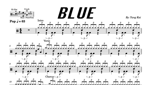 Yung Kai - "Blue" Drum Sheet Music