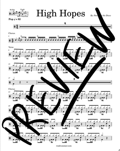 Panic! At the Disco - "High Hopes" Drum Sheet Music