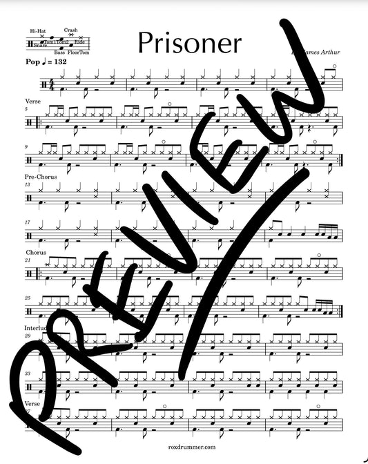 James Arthur - "Prisoner" Drum Sheet Music