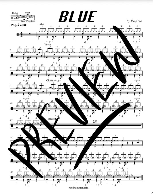 Yung Kai - "Blue" Drum Sheet Music