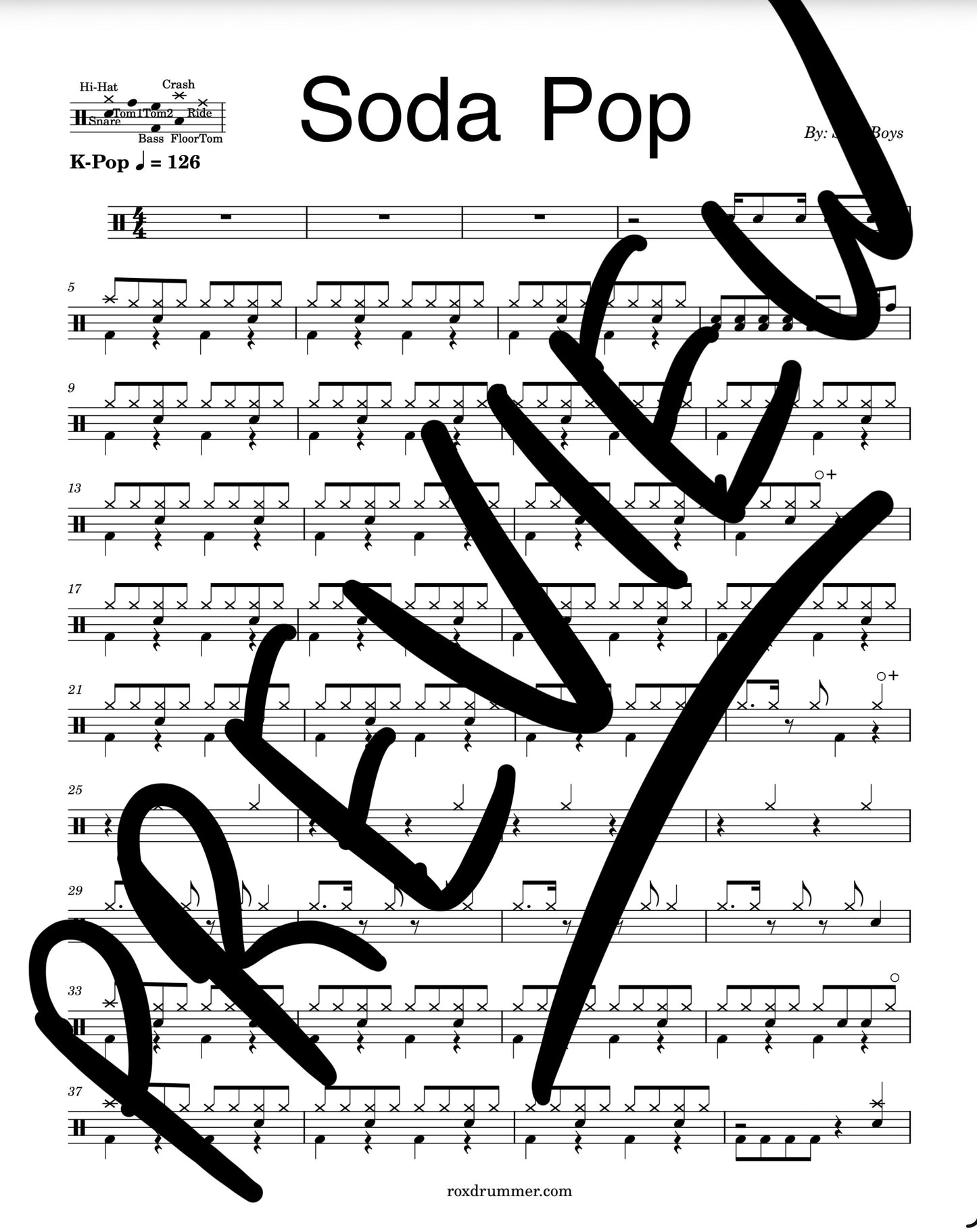 Saja Boys - "Soda Pop" Drum Sheet Music
