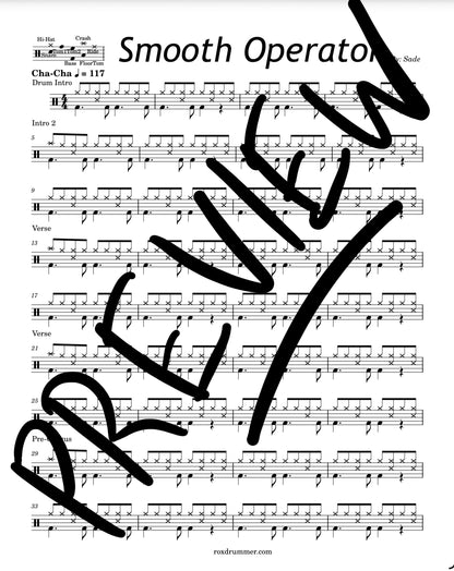 Sade - "Smooth Operator" Drum Sheet Music