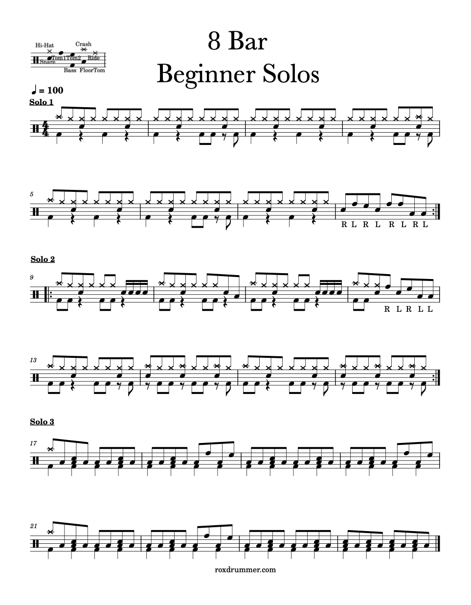 🥁 8 Bar Beginner Solos